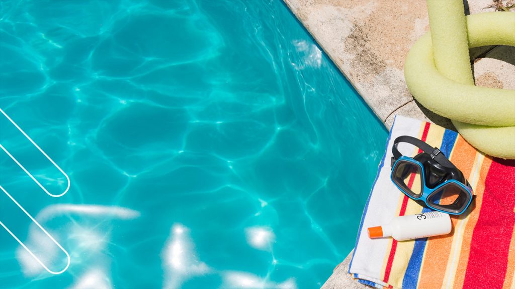 lentillas, piscina, agua, playa