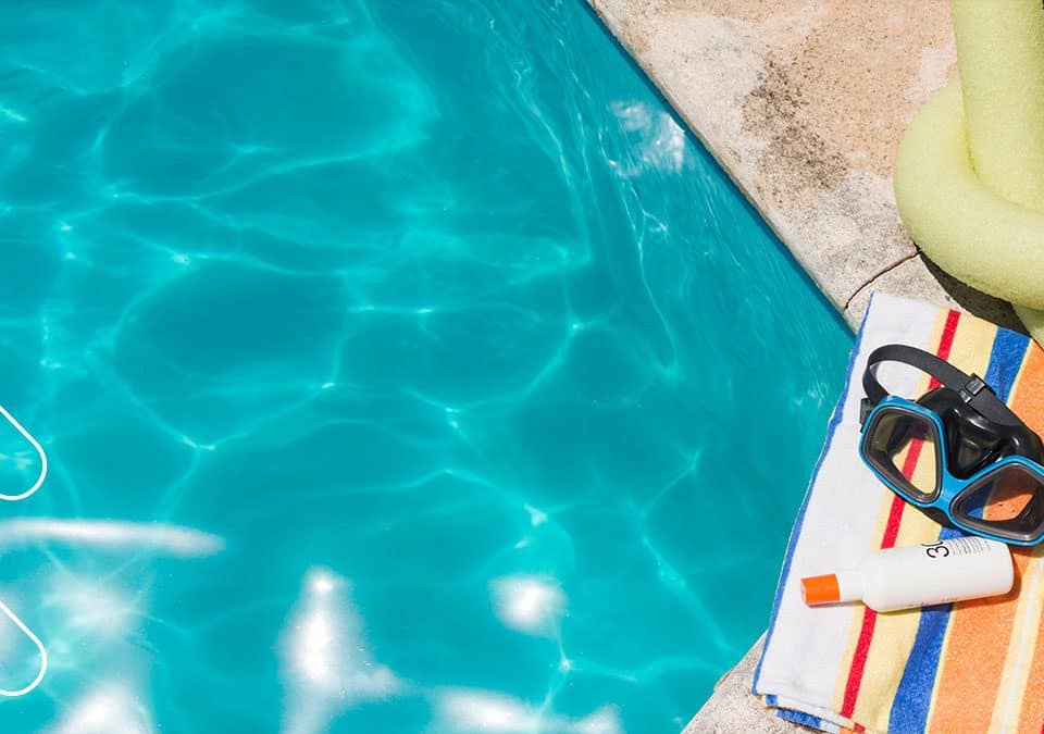 lentillas, piscina, agua, playa